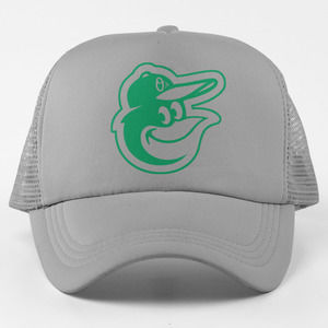 NEW Baltimore Orioles St Patricks Foam Trucker Snapback Hat GREY